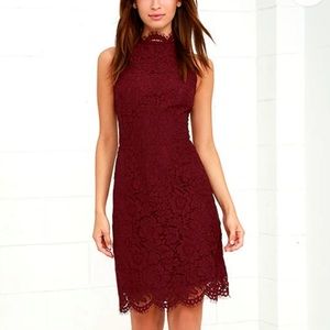 Lulu’s BB Dakota Cara Burgundy Lace Dress